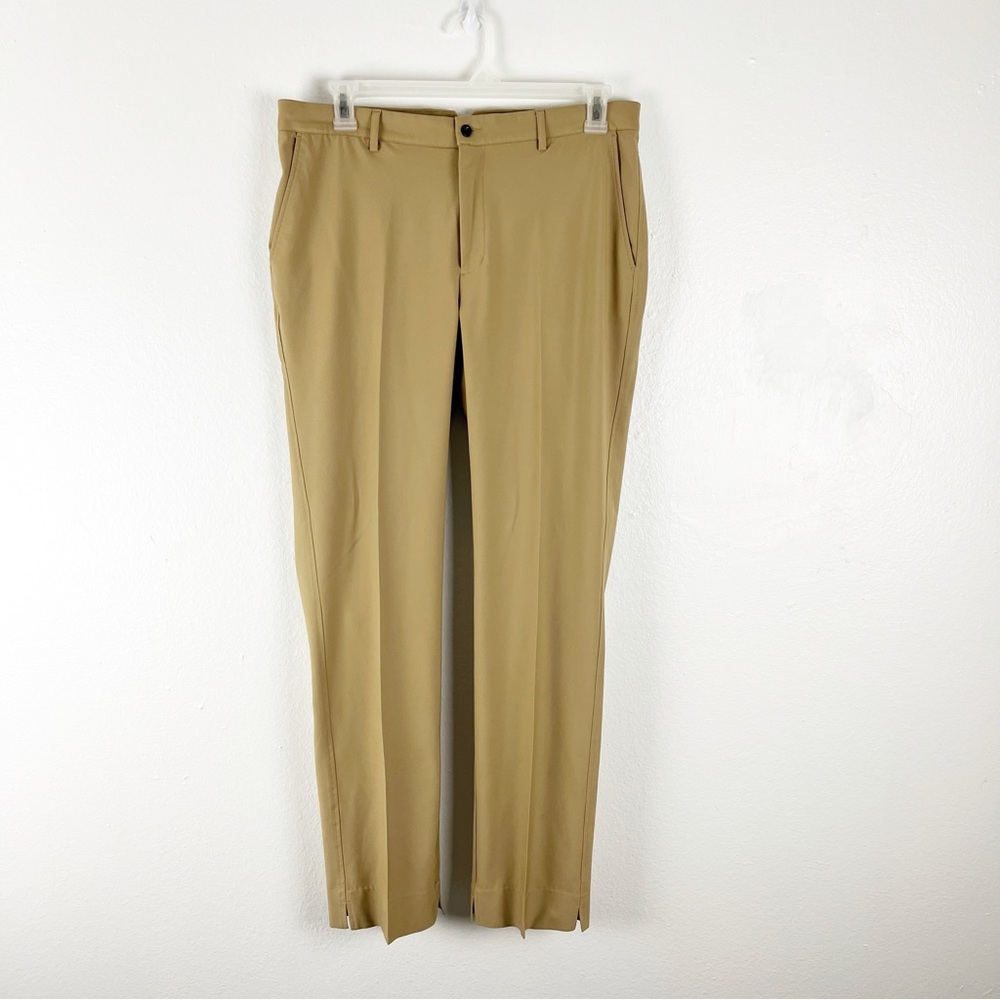 DUNNING Khaki Front Pleated Pockets Golf Pants 34 Casual Preppy Country Club